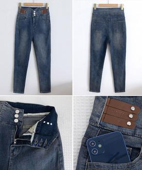 ベルトデザイン スキニーデニムパンツ美脚 送料無料 即日発送-9