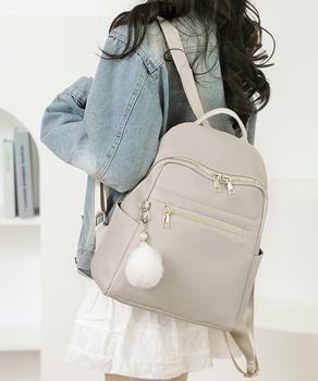 リュックサック 軽量 ファーチャーム付き 送料無料 即日発送-3