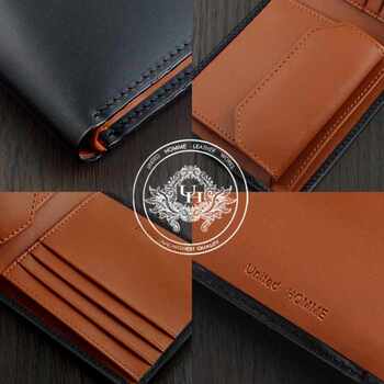 二つ折り財布 unitedHOMME 馬革×牛革 紳士2つ折り財布 UH 112 シンプルメンズショートウォレット 送料無料-3