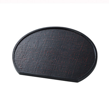 ミニ 半月盆 漆塗り風 根来 曙 送料無料-1