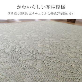 ラグ 敷物 ラグ カーペット い草ラグ NSコチ 約176×176cm ブルー ナチュラル 送料無料-3