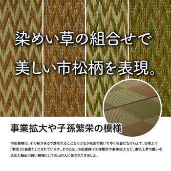 ラグ い草ラグ 花ござ カーペット ラグ 6畳 格子柄 市松柄 DXピーア 江戸間6畳 約261×352cm 裏 不織布 ブラウン ブルー グレー 送料無料-10