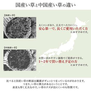 敷物 花ござ 国産 純国産 日本製 い草 江戸間6畳 約261×352cm ベージュ ワイン ネイビー 送料無料-12
