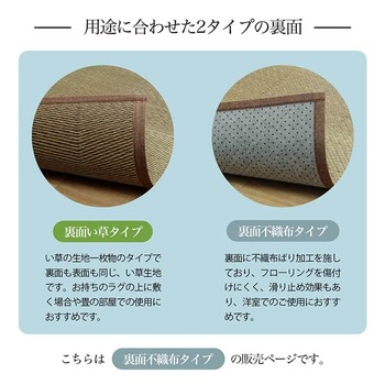 ラグ い草ラグ 花ござ カーペット 格子柄 ナチュラル シンプル 和室 洋室 消臭 江戸間4.5畳 約261×261cm レイクブルー ブラウン 送料無料-11