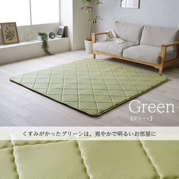 ラグ 滑りにくい 防音 ボリューム 厚い 洗える 約185×185cm 約2畳 床暖房 ホットカーペット対応 こたつ敷布団 ベージュ グリーン グレー 送料無料-11