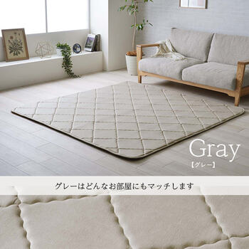 ラグ 滑りにくい 防音 ボリューム 厚い 洗える 約185×185cm 約2畳 床暖房 ホットカーペット対応 こたつ敷布団 ベージュ グリーン グレー 送料無料-12