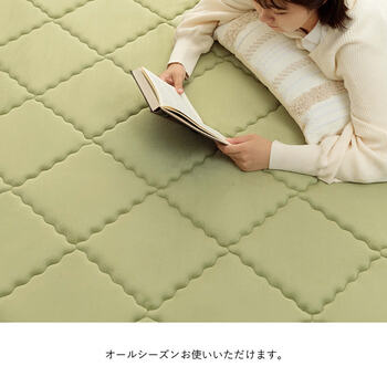 ラグ 滑りにくい 防音 ボリューム 厚い 洗える 約185×185cm 約2畳 床暖房 ホットカーペット対応 こたつ敷布団 ベージュ グリーン グレー 送料無料-7