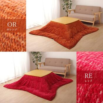 こたつ布団 正方形 ずれないひも付き無地調  約190×190cm ベージュ ブラウン グリーン ネイビー グレー オレンジ レッド 送料無料-3