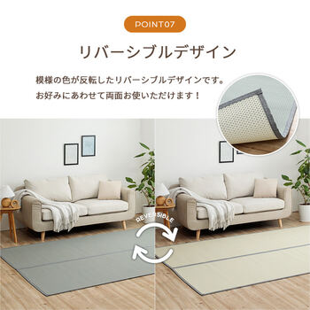 ラグ 洗える ござ 日本製 国産 カーペット リバーシブル 丈夫 除菌スプレー対応 敷詰 ラグ 敷物 ペット 江戸間4.5畳 約261×261cm 送料無料-3