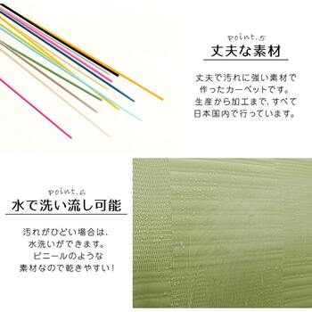 ラグ 洗える カーペット 日本製 国産 抗菌 防臭 消臭 アウトドア レジャー 敷物 和室 シンプル 江戸間4.5畳 約261×261cm 送料無料-11