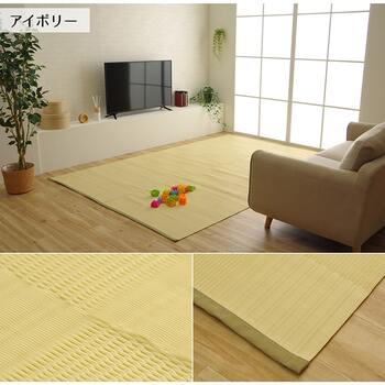 ラグ 洗える カーペット 日本製 国産 抗菌 防臭 消臭 アウトドア レジャー 敷物 和室 シンプル 江戸間4.5畳 約261×261cm 送料無料-3