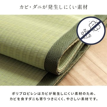 ラグ 洗える ござ 日本製 国産 カーペット 丈夫 除菌スプレー対応 敷詰 ラグ 敷物 ペット 無地 グリーン 江戸間4.5畳 約261×261cm 送料無料-15