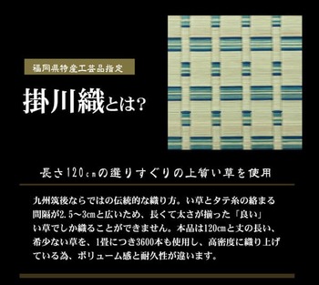 カーペット 掛川織 い草カーペット 雲仙 江戸間4.5畳 約261×261cm ベージュ ブルー 送料無料-2