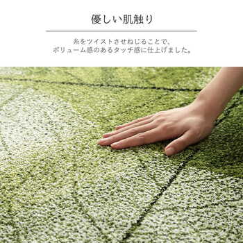 ラグ トルコ製 ウィルトン織カーペット ラグ 絨毯 長方形 リーフ柄 約200×250cm グリーン マルチ 送料無料-7