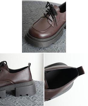 厚底ローファー レースアップシューズ　レディース ドレスシューズ レザー調 送料無料 即日発送-9