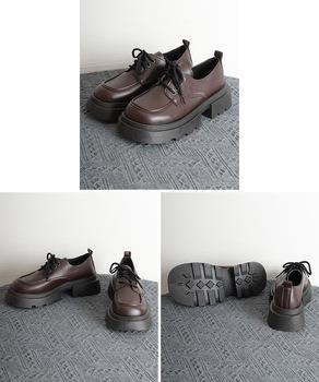 厚底ローファー レースアップシューズ　レディース ドレスシューズ レザー調 送料無料 即日発送-8