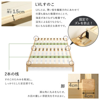 2分で完成 組立簡単ベッド Trans トランズ セミダブル 送料無料 即日発送-6