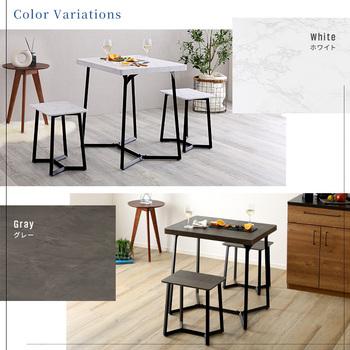 大理石調ダイニング3点セット 送料無料 即日発送-2