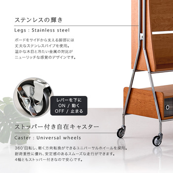 キャスター付きTVスタンドシェルフ NIVEL ナイベル 送料無料 即日発送-6