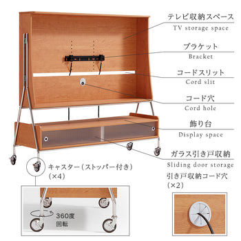キャスター付きTVスタンドシェルフ Trev トレヴ 送料無料 即日発送-2