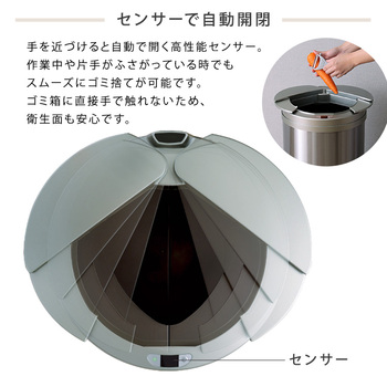 円形自動開閉ゴミ箱49L 送料無料 即日発送-3