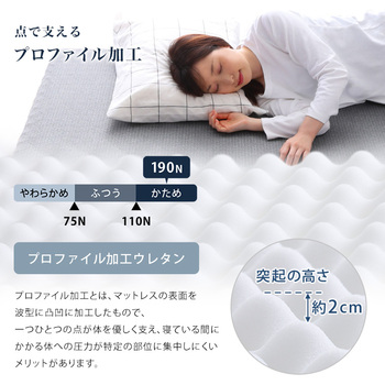 高反発プロファイルウレタンマットレス Beleza10 ベレーザ テン セミシングルショート 送料無料 即日発送-2