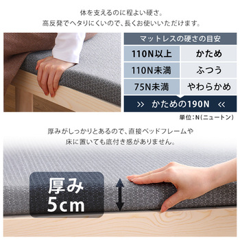高反発ウレタンマットレス Beleza5 ベレーザ ファイブ セミシングルショート 送料無料 即日発送-5