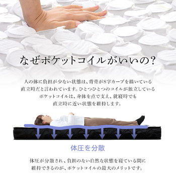 特許技術の圧縮梱包ポケットコイルマットレス セミダブル 送料無料 即日発送-4
