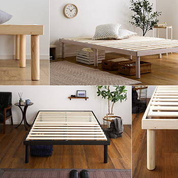 パイン材高さ2段階調整脚付きすのこベッド セミダブル 送料無料 即日発送-5