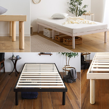 パイン材高さ2段階調整脚付きすのこベッド シングル 送料無料 即日発送-5