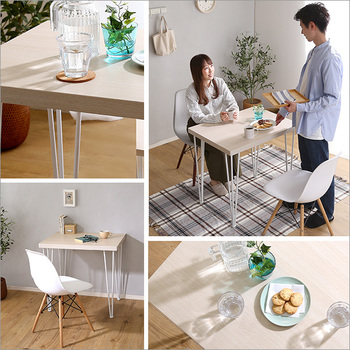 さわやかなオシャレテーブル75cm幅 ホワイトオーク 送料無料 即日発送-3