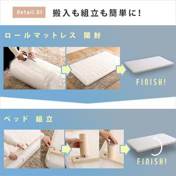 脚付きウレタンロールマットレス TERRDAM テルダ セミダブルサイズ 送料無料 即日発送-4