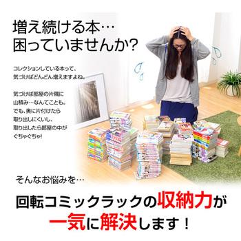 回転式の本棚回転コミックラック（5段タイプ SWK-5（本棚回転コミック 送料無料 即日発送-8