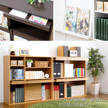 ディスプレイラック2個本棚 リビング収納 魅せて隠す収納 送料無料 即日発送-3