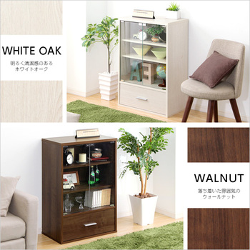 収納家具DEALS-ディールズ-引出付ガラスキャビネット 送料無料 即日発送-2