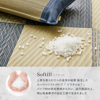 国産い草×倉敷帆布 平枕 ベージュ 約32×22×10cm 送料無料-6