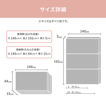 腰が気になる方に バランスマットレス ダブル 厚さ5cm 3つ折り 日本製 約140X192X5cm 送料無料-6