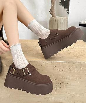 厚底ローファー レディース スエード調 送料無料 即日発送-5