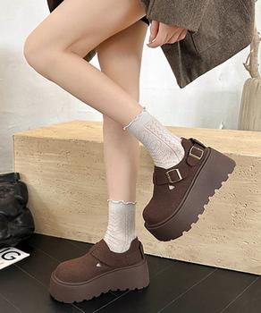 厚底ローファー レディース スエード調 送料無料 即日発送-6