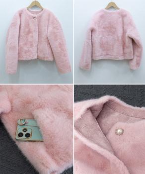 ファージャケット ふわふわ パールボタン 送料無料 即日発送-9