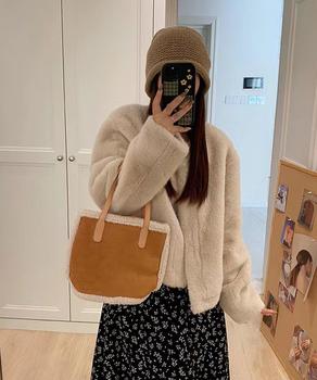 ファージャケット ふわふわ パールボタン 送料無料 即日発送-3