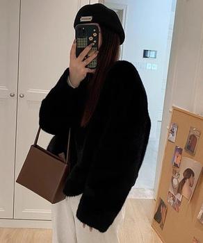 ファージャケット ふわふわ パールボタン 送料無料 即日発送-5