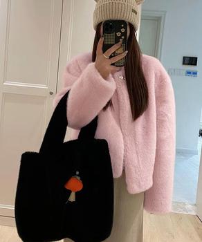 ファージャケット ふわふわ パールボタン 送料無料 即日発送-6