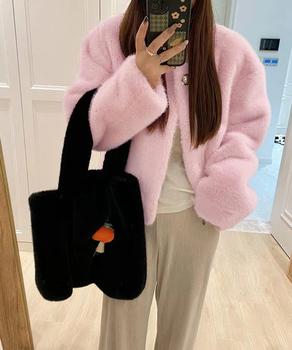 ファージャケット ふわふわ パールボタン 送料無料 即日発送-7