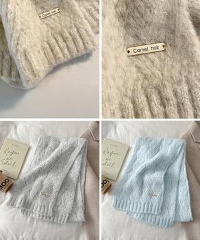 カシミアタッチニットマフラー 暖かい秋冬 送料無料 即日発送-9