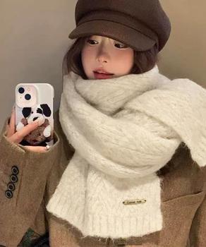 カシミアタッチニットマフラー 暖かい秋冬 送料無料 即日発送-2