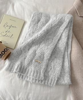 カシミアタッチニットマフラー 暖かい秋冬 送料無料 即日発送-5