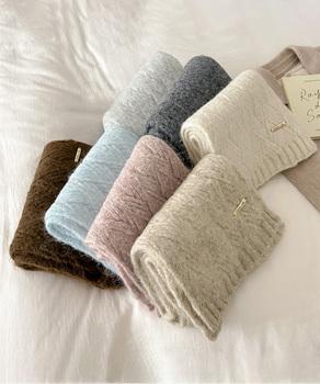 カシミアタッチニットマフラー 暖かい秋冬 送料無料 即日発送-8