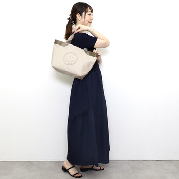 テープハンドルxビーズ刺繍トートバッグ 2026新作 COOCO クーコ SMILEY 送料無料 即日発送-16