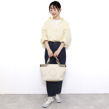 テープハンドルxビーズ刺繍トートバッグ 2026新作 COOCO クーコ SMILEY 送料無料 即日発送-18